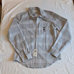 Calvin Klein Men's Light Gray Plaid Shirt